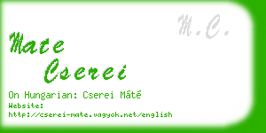 mate cserei business card