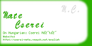 mate cserei business card